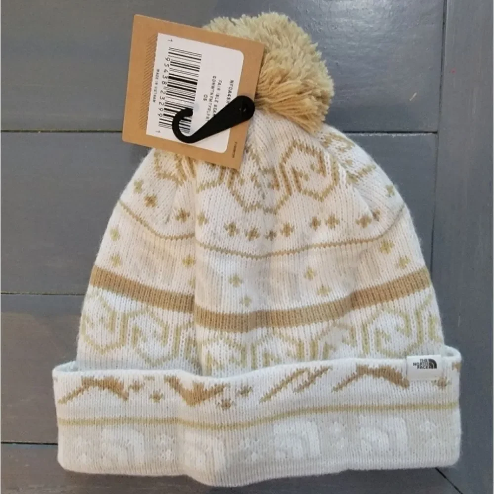 Nwt The North Face Fair Isle Pom Pom Unisex Winter Beanie Hat